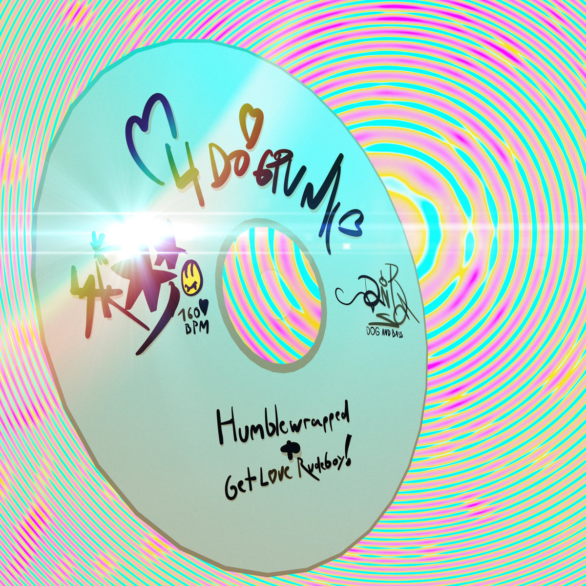 a 3d graphic of a cd with the artist name and title scribbled on and also 4 dogpunk