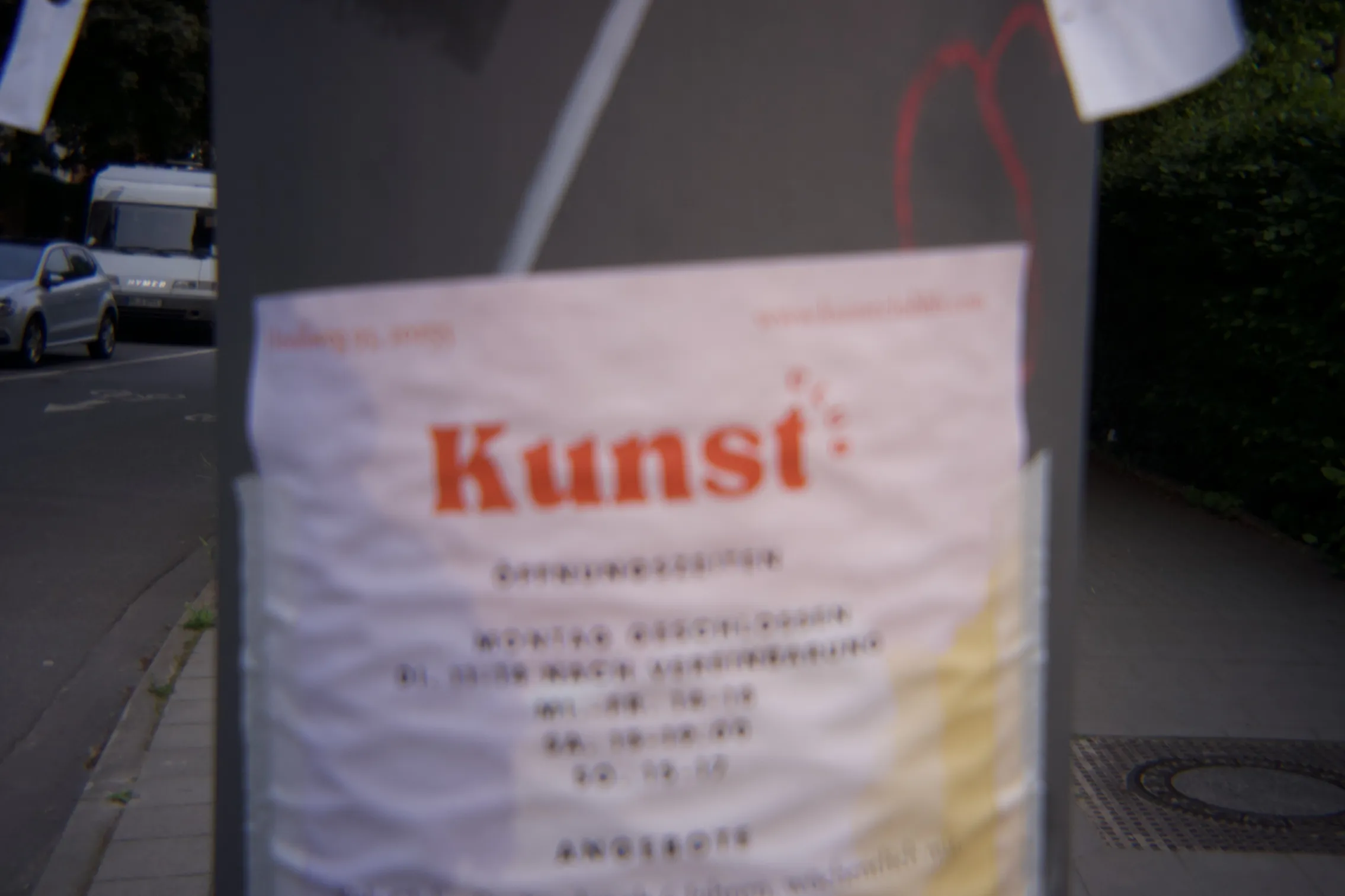 blurry poster on a lantern that says "art". is this art too?